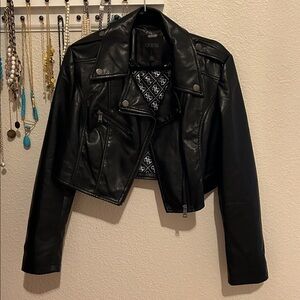 Guess Brand Faux Leather Womens Biker Jacket Size Medium NWOT